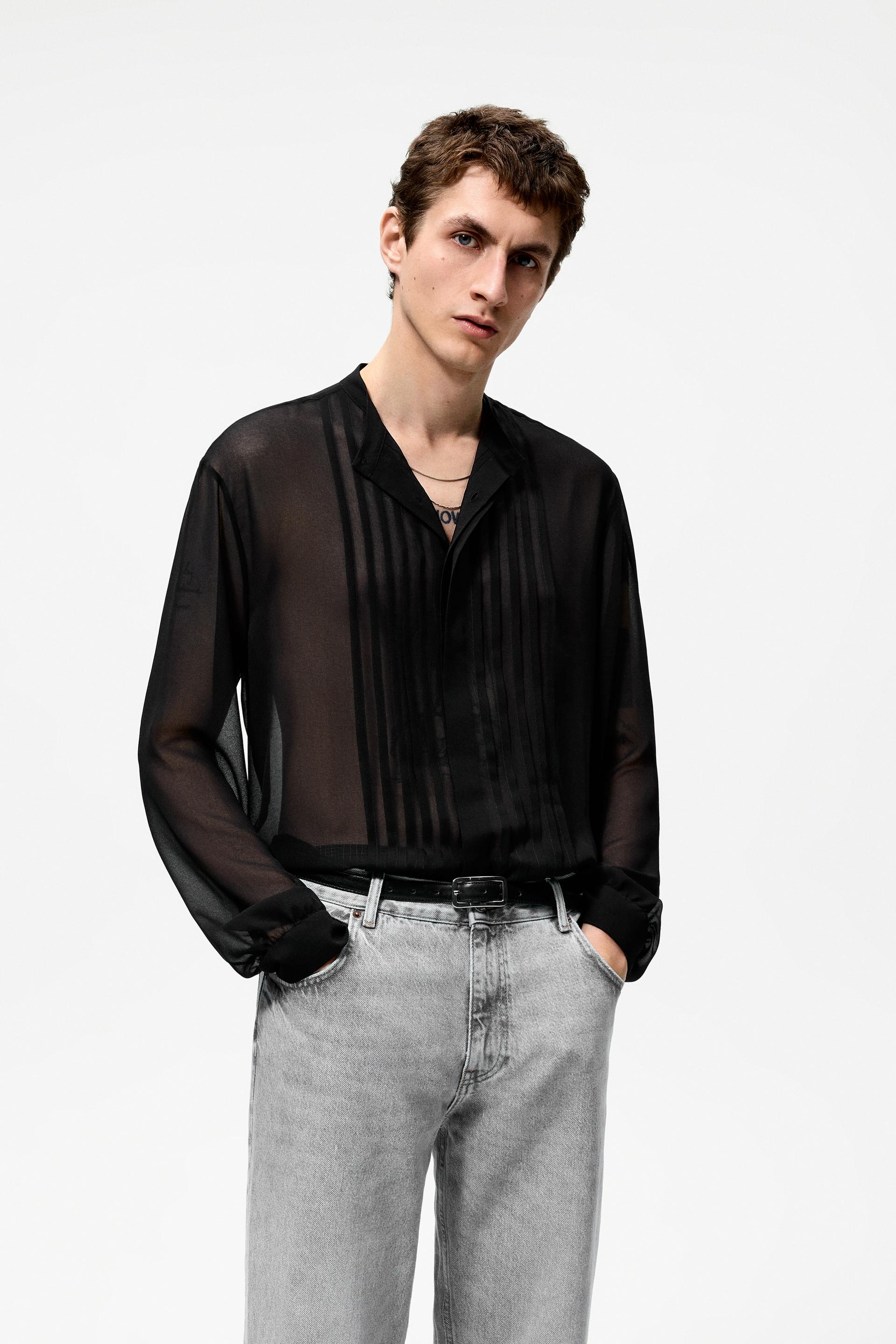 Black shirt for men zara Clearance