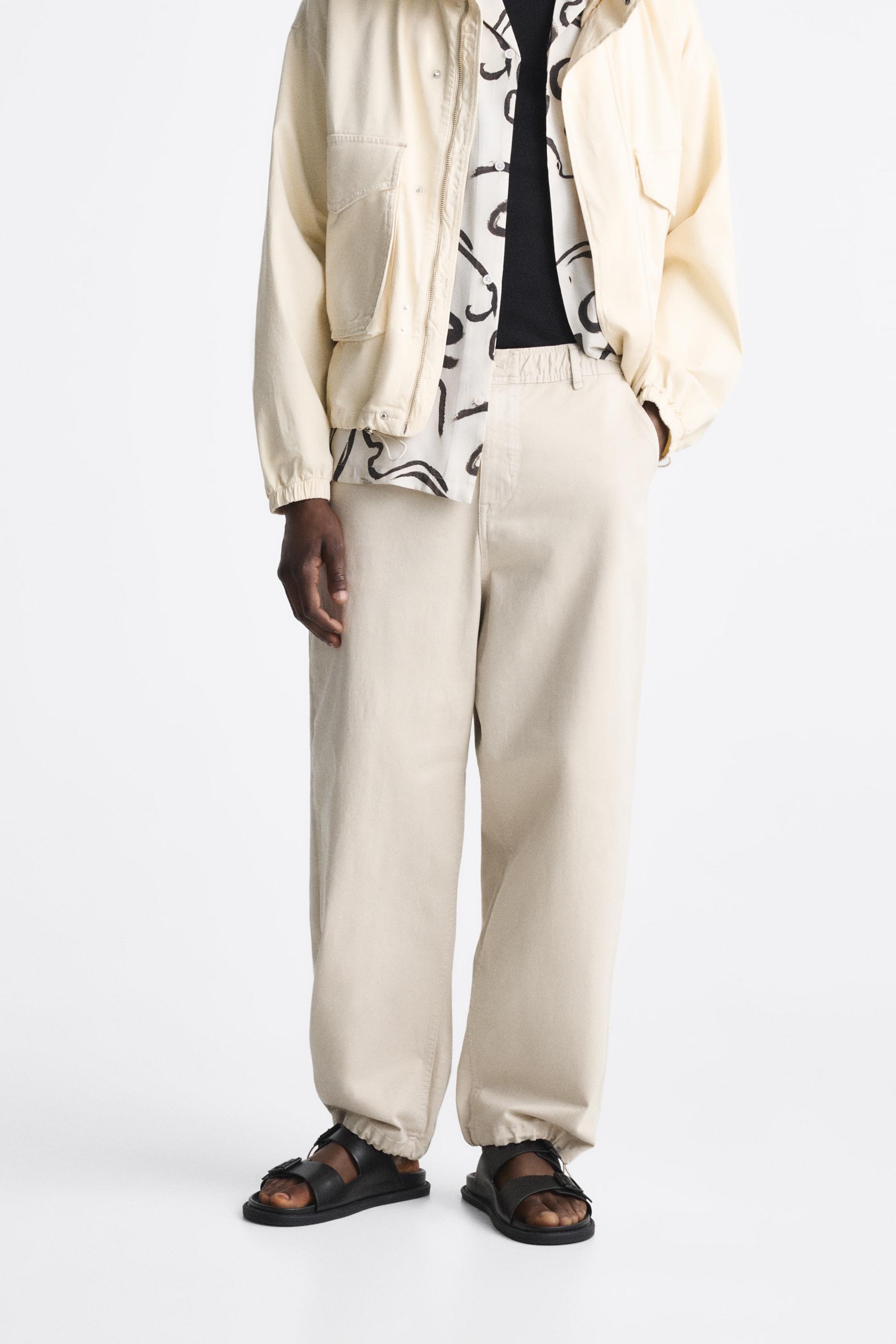 STRAIGHT コットンパンツ - ストーン | ZARA Japan / 日本