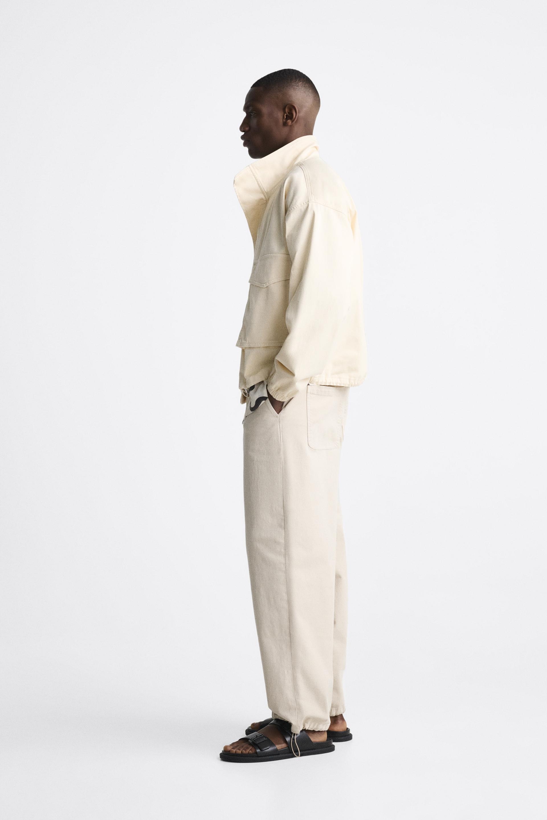 STRAIGHT コットンパンツ - ストーン | ZARA Japan / 日本