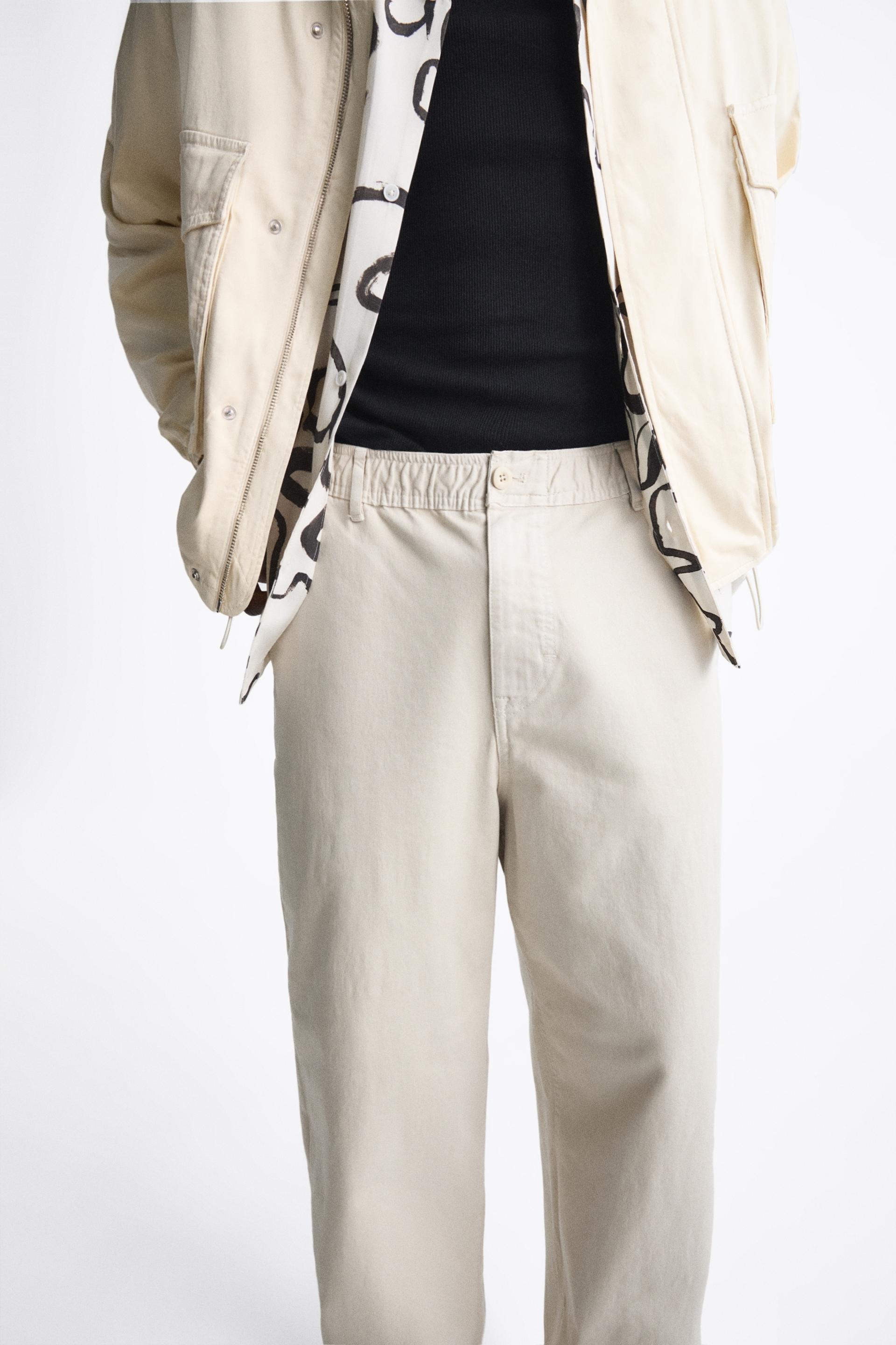 STRAIGHT コットンパンツ - ストーン | ZARA Japan / 日本