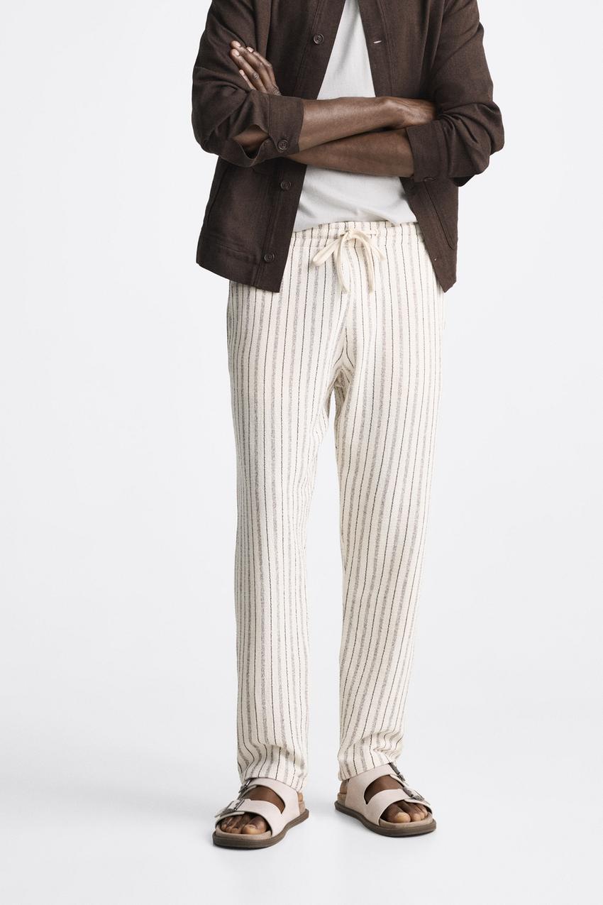 Zara striped pants mens Clearance