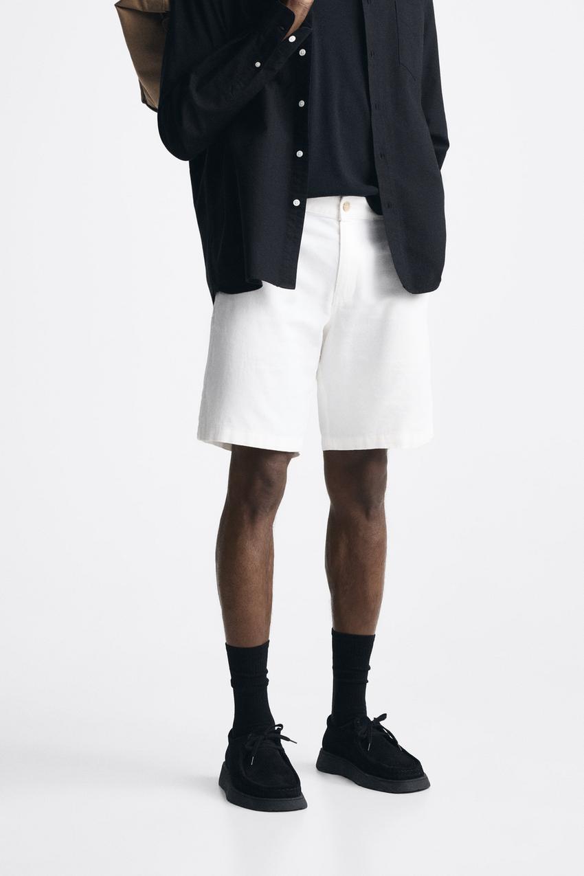 Zara mens white shorts Clearance