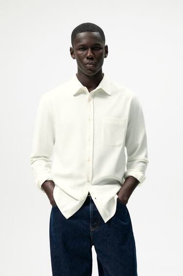 Image 0 of TEXTURED SHIRT WITH POCKET from Zara