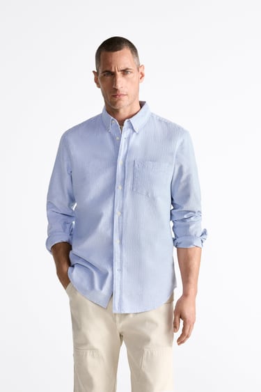 Image 0 of STRIPED OXFORD SHIRT from Zara