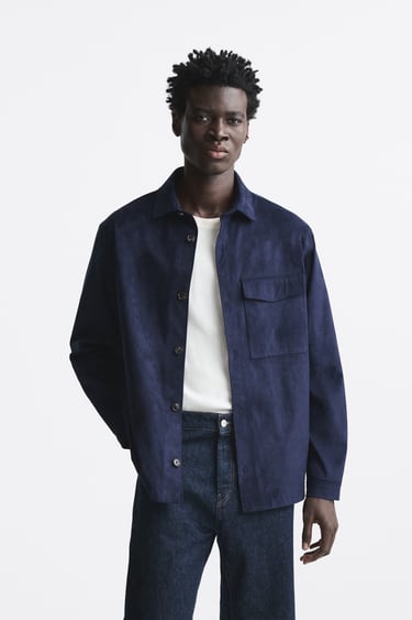 Image 0 of FAUX SUEDE OVERSHIRT from Zara