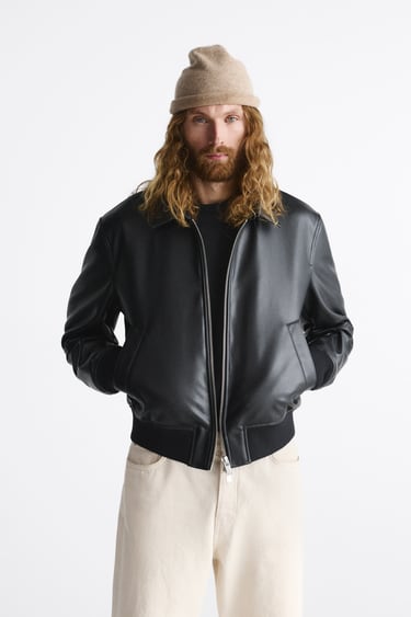 Image 0 of FAUX LEATHER JACKET from Zara