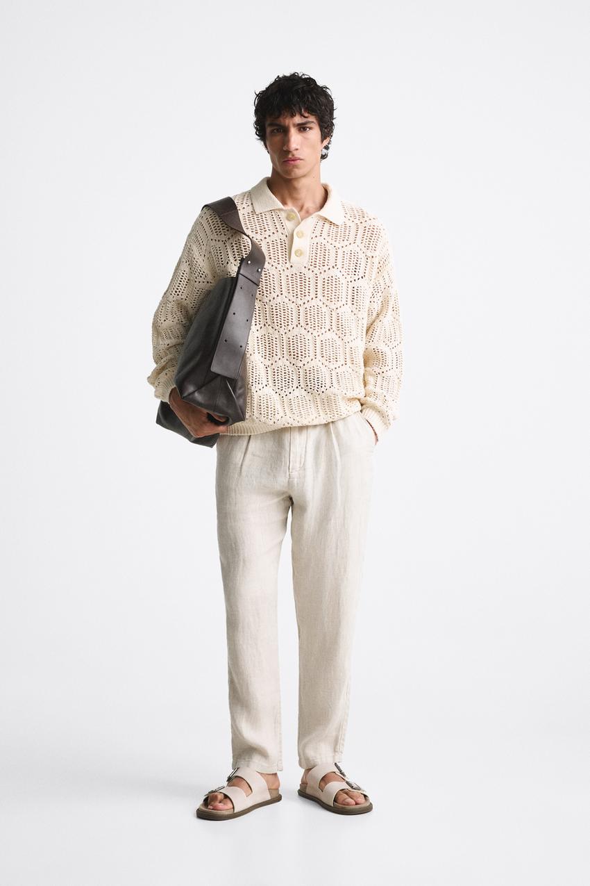 Mens linen pants zara Clearance