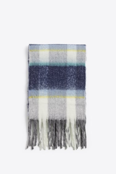 Image 0 of BRUSHED CHECKED SCARF from Zara