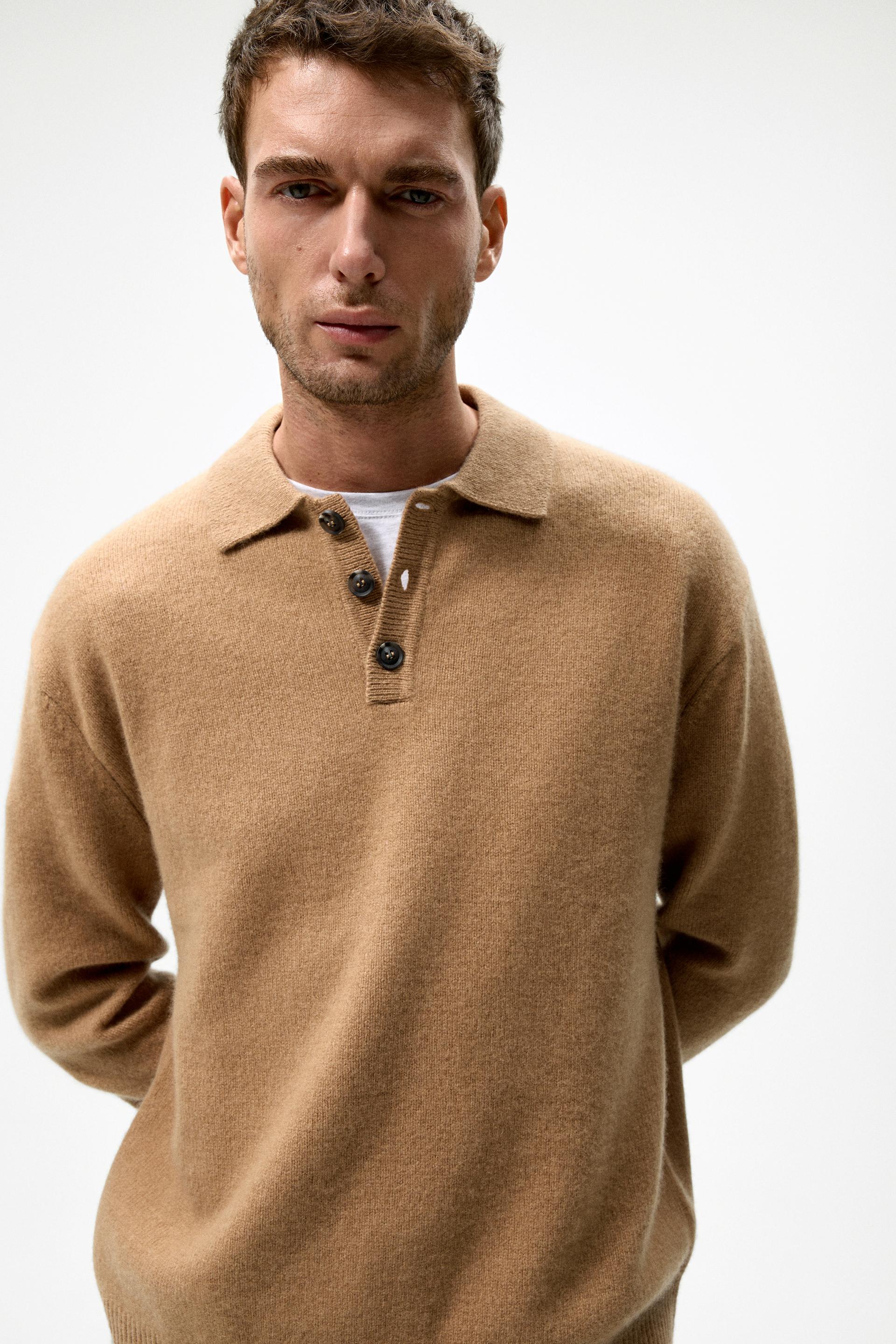 Zara wool blend knit polo Clearance