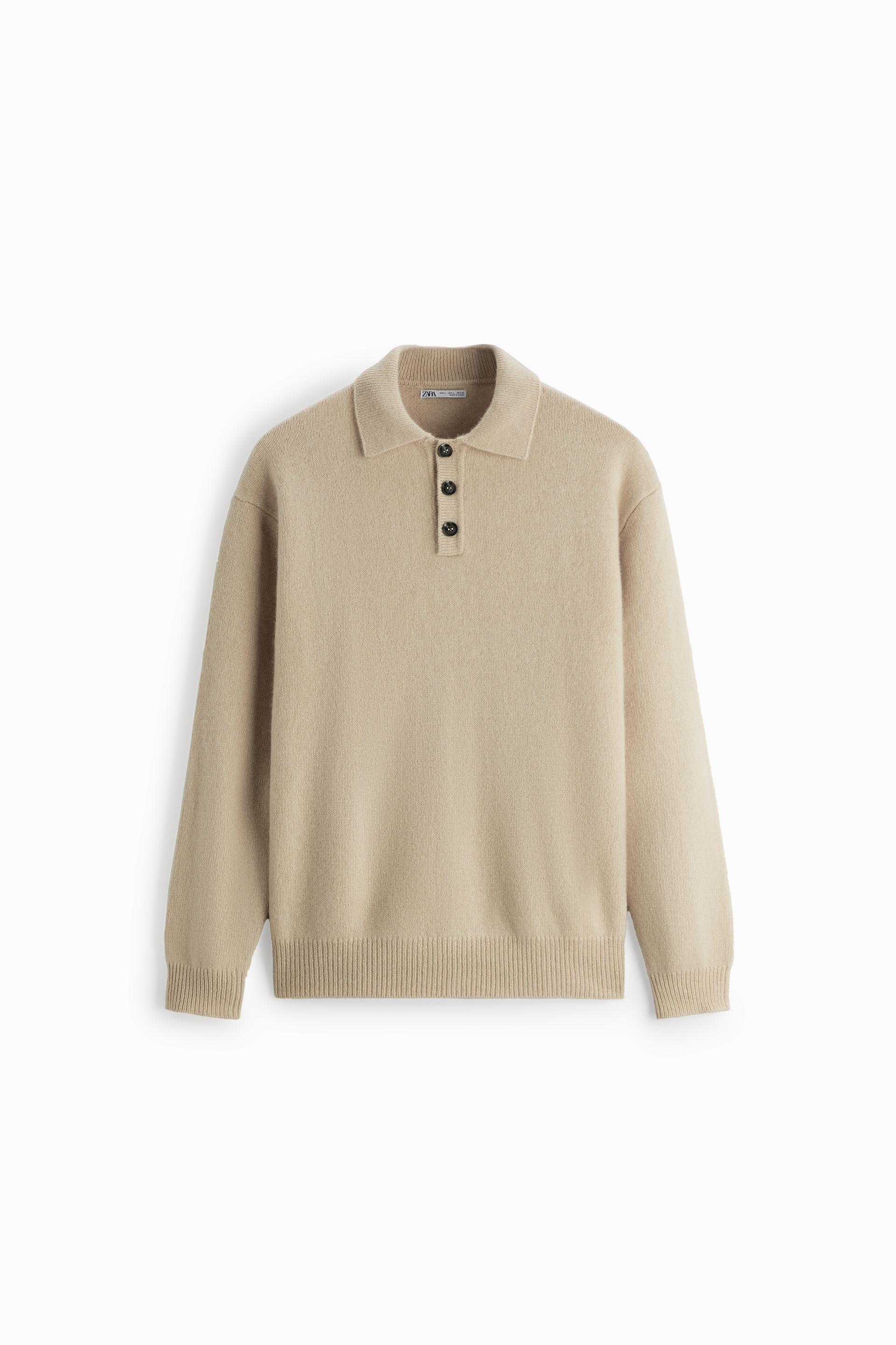 Wool blend knit polo zara Clearance