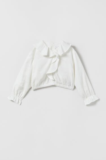 Image 0 of FLOWING RUFFLED BLOUSE from Zara