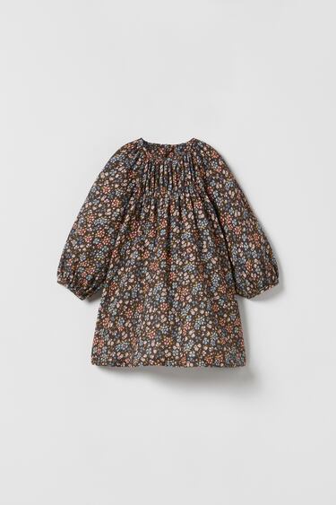 Image 0 of TEXTURED FLORAL DRESS from Zara