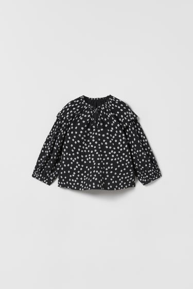 Image 0 of TEXTURED FLORAL SHIRT from Zara