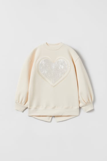 Image 0 of VELVET HEART SWEATSHIRT from Zara
