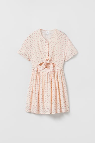 Image 0 of FLORAL CUT OUT DRESS from Zara