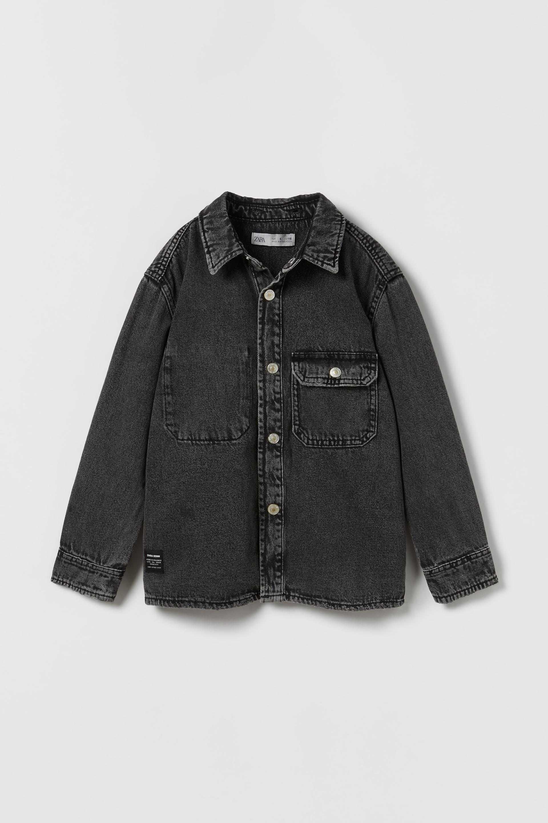 Zara denim shirt black Clearance