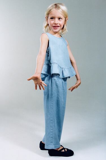 Image 0 of CHAMBRAY CULOTTES from Zara
