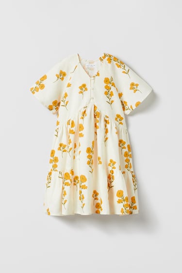 Image 0 of PLEATED FLORAL DRESS from Zara