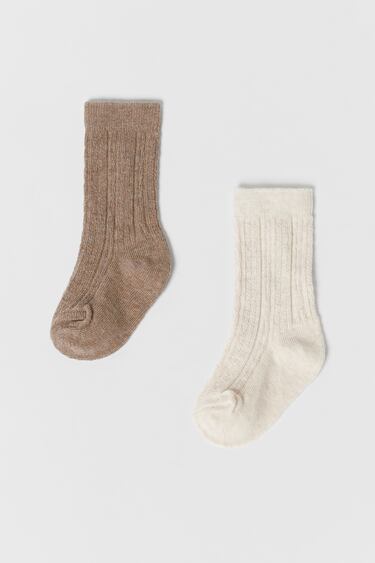 Image 0 of BABY/ TWO-PACK OF TEXTURED SOCKS from Zara