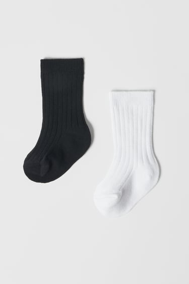 Image 0 of BABY/ TWO-PACK OF PLAIN RIBBED SOCKS from Zara