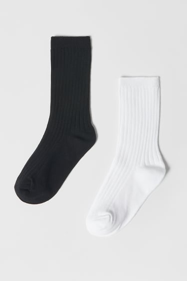 Image 0 of KIDS/ TWO-PACK OF PLAIN RIBBED SOCKS from Zara