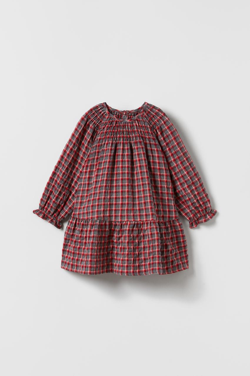 VESTIDO NIDO DE ABEJA Gris ZARA Chile