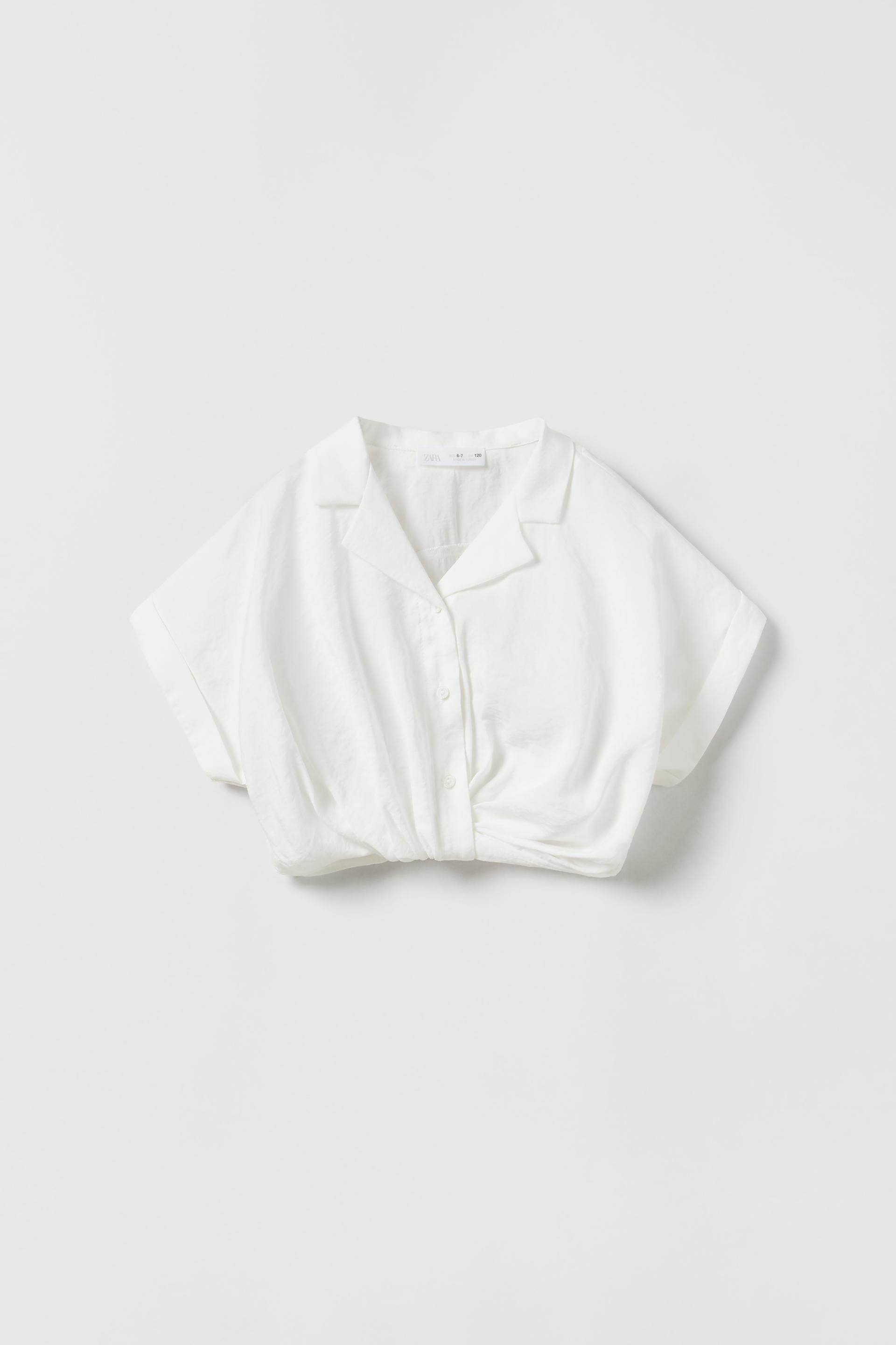 Cropped white shirt zara Outlet