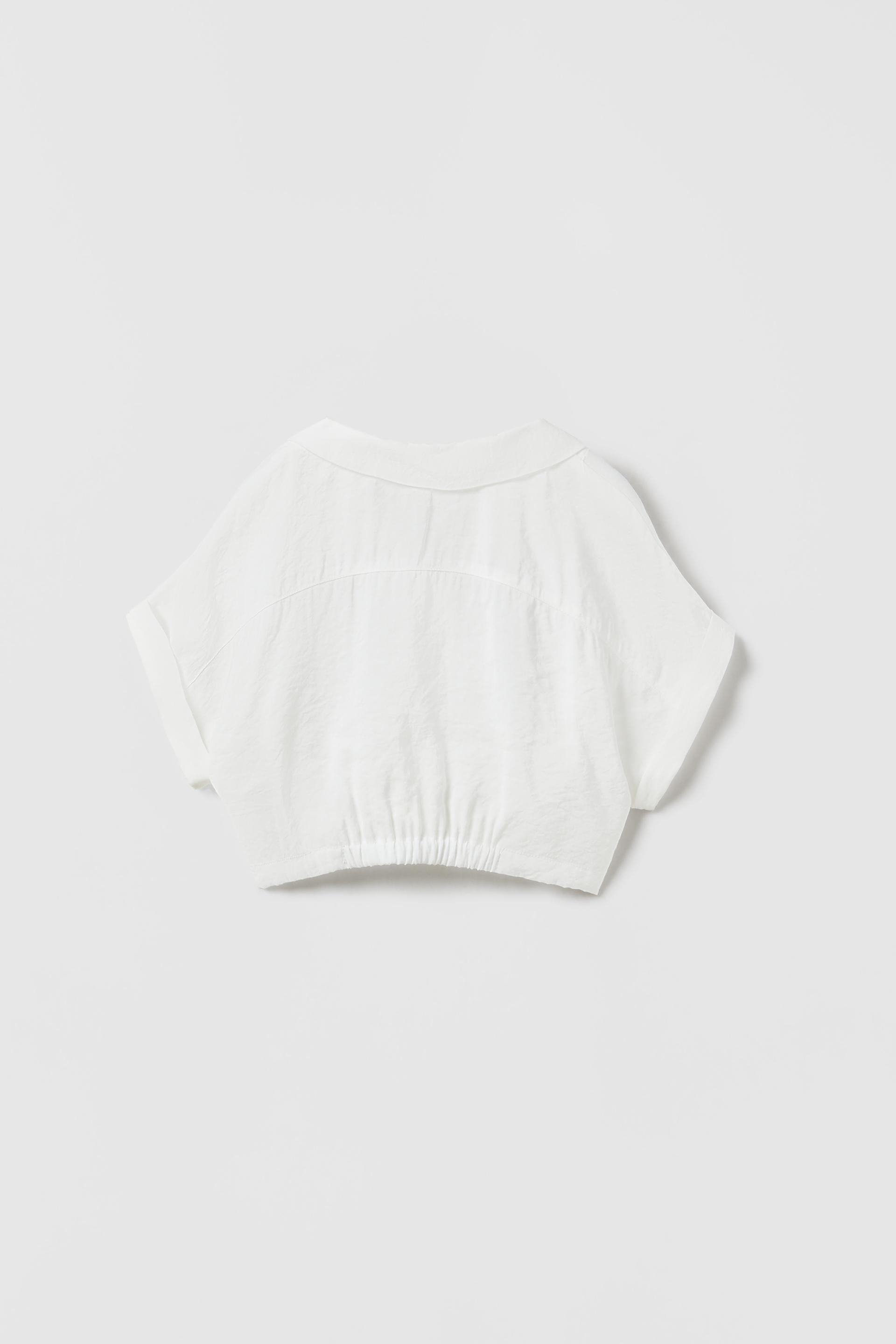 Cropped white shirt zara Outlet