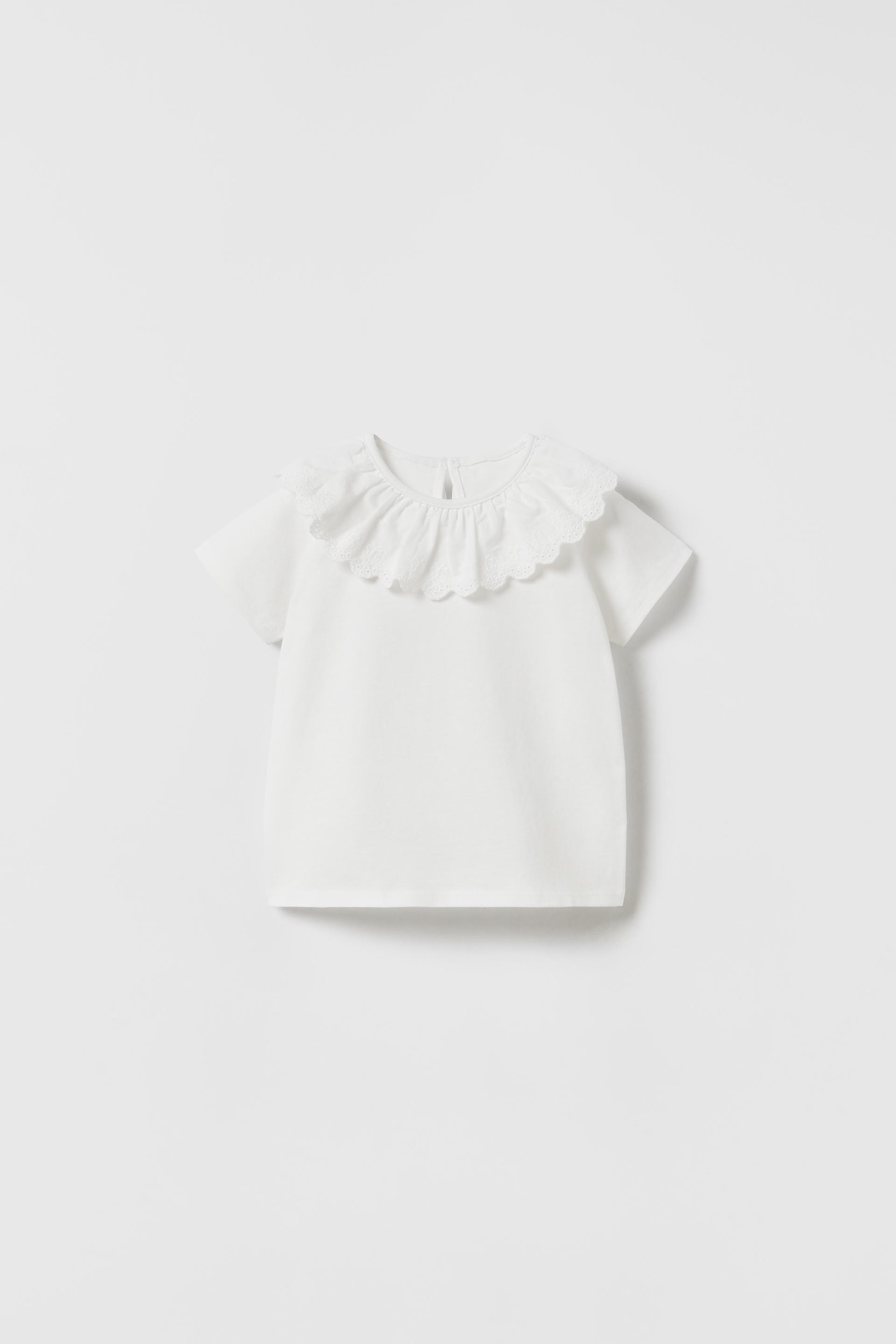 Zara embroidered collar blouse Clearance
