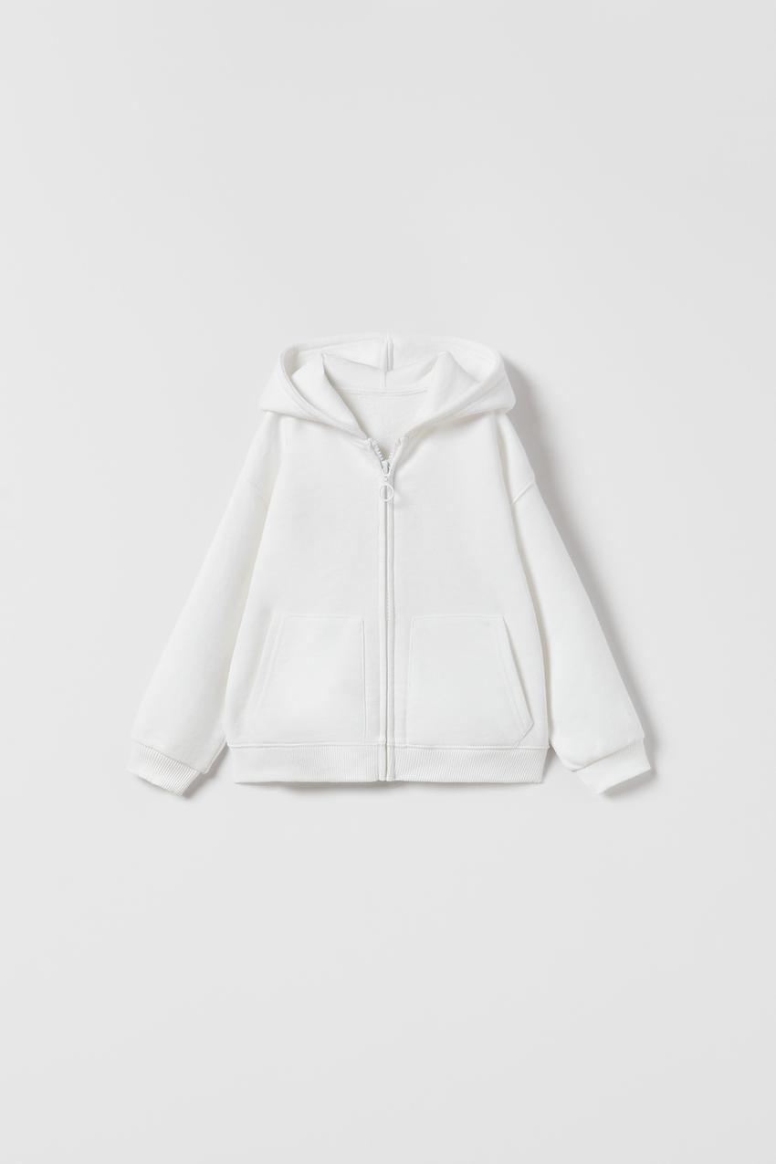 Zara white hoodie Clearance