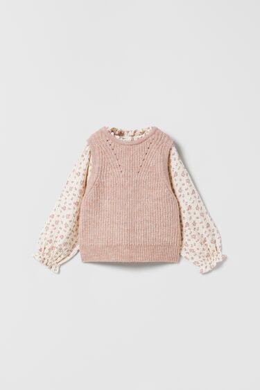 Image 0 of CONTRAST KNIT SWEATER from Zara