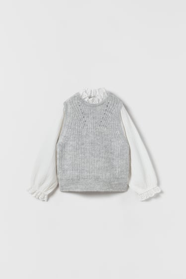 CONTRAST KNIT SWEATER
