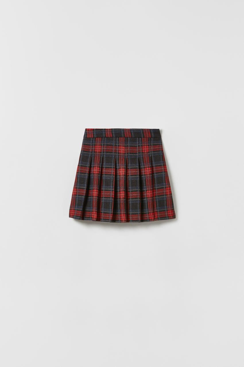 Zara red check skirt Clearance