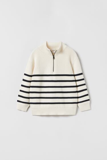 Image 0 of ZIPPED SWEATER WITH STRIPES from Zara