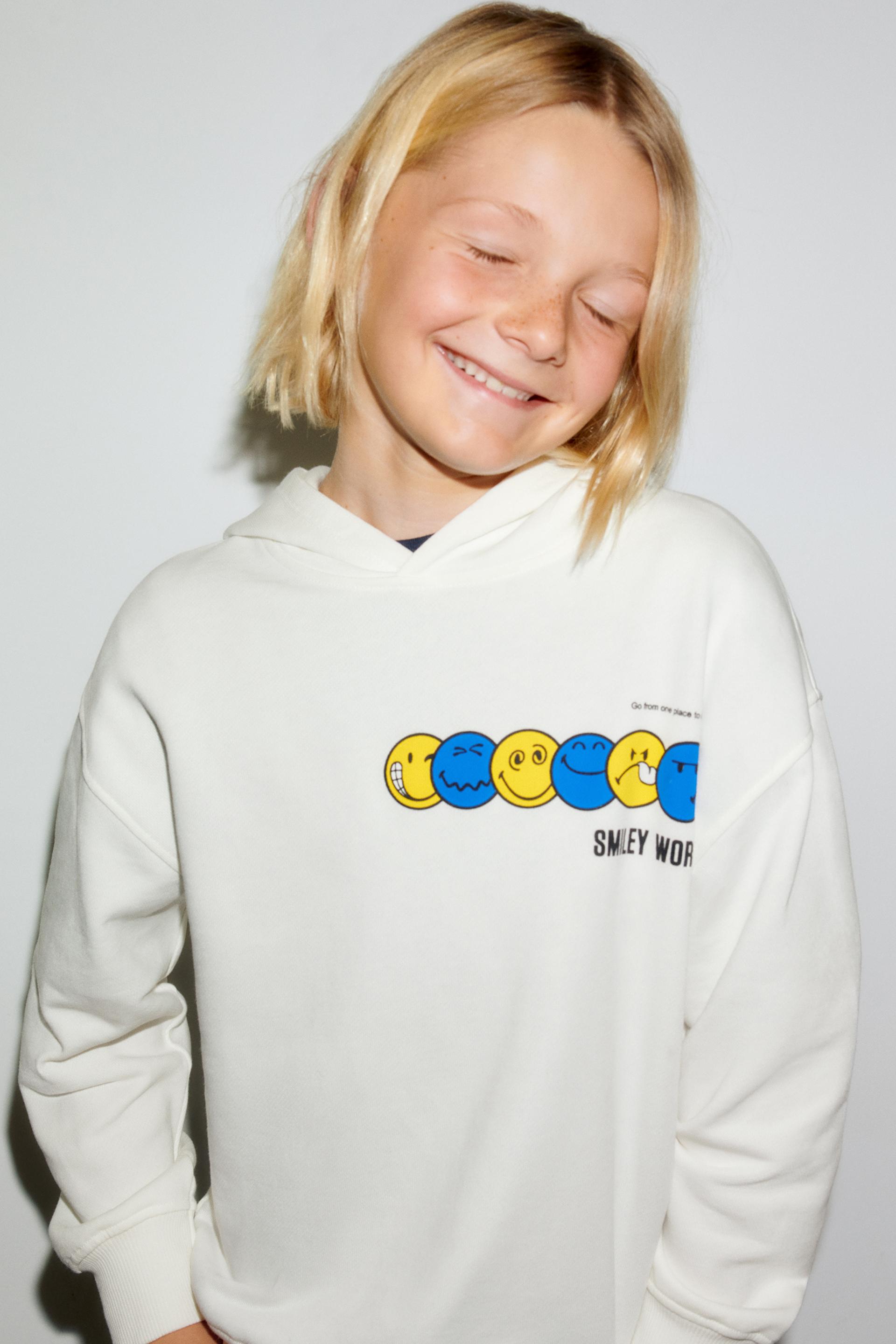 Zara smiley hoodie clearance