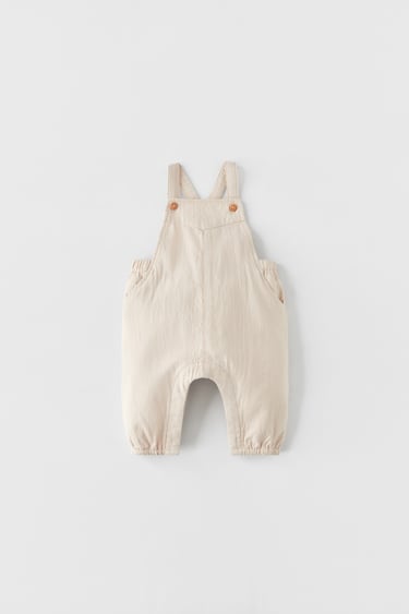 Image 0 of TEXTURED DUNGAREES WITH ELASTIC from Zara