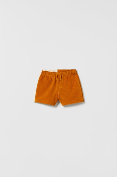 Image 0 of COLOUR BLOCK TERRY BERMUDA SHORTS from Zara