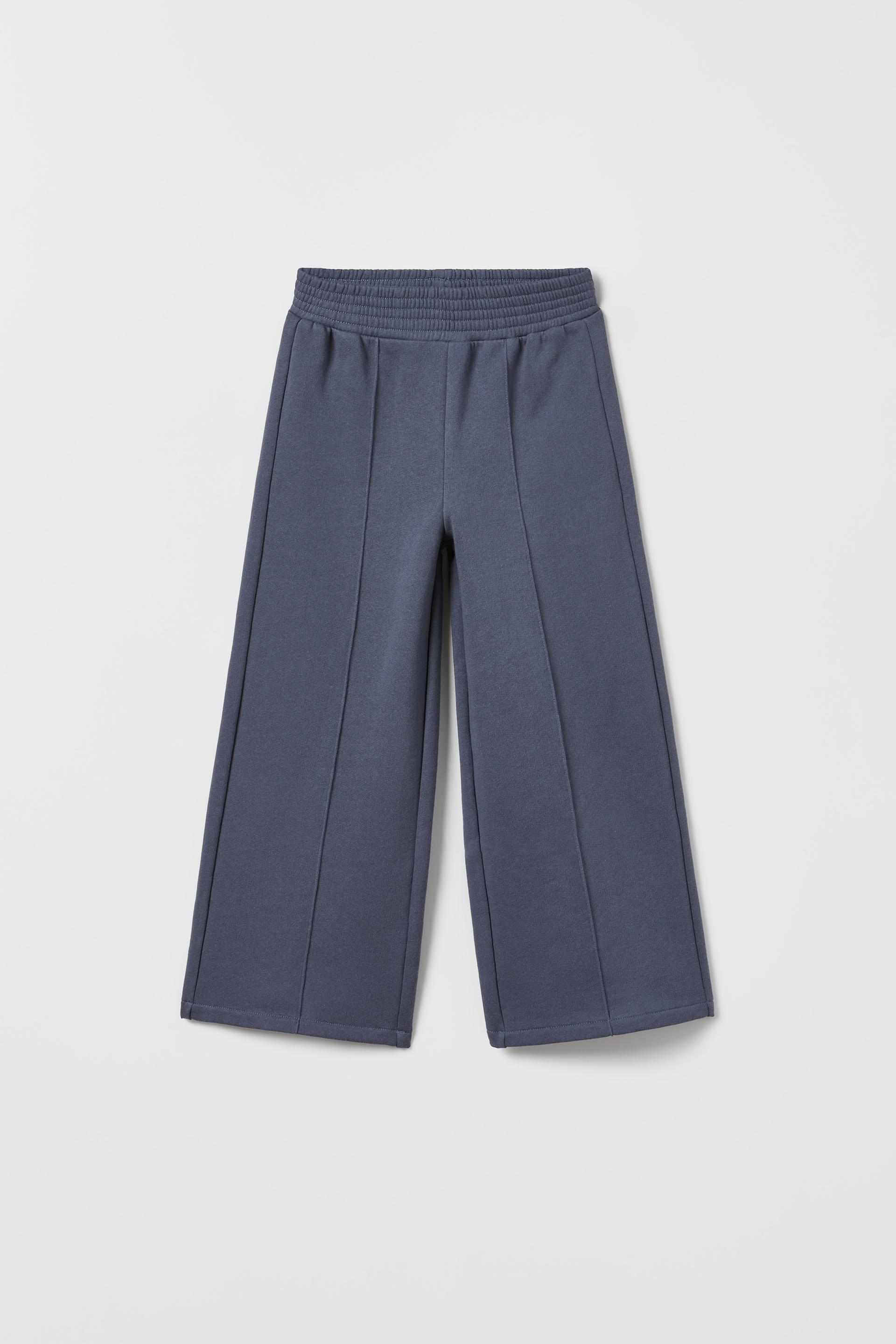 Zara navy wide leg trousers