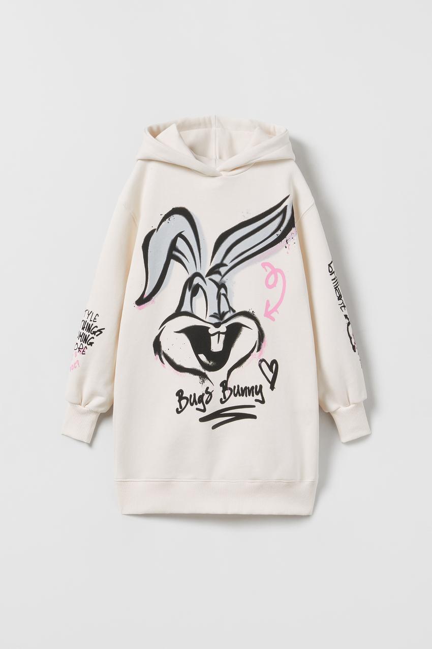 PLUSH GRAFFITI BUGS BUNNY © &™ WARNER BROS DRESS - Ecru | ZARA India