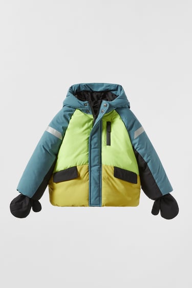 Image 0 of COLOUR BLOCK SNOW PUFFER JACKET from Zara