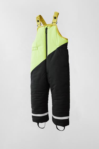 Image 0 of COLOUR BLOCK QUILTED SNOW DUNGAREES from Zara