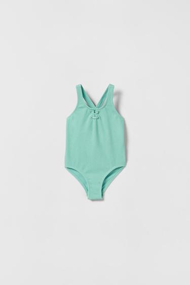 Image 0 of BABY/ TEXTURED DRAWSTRING SWIMSUIT from Zara
