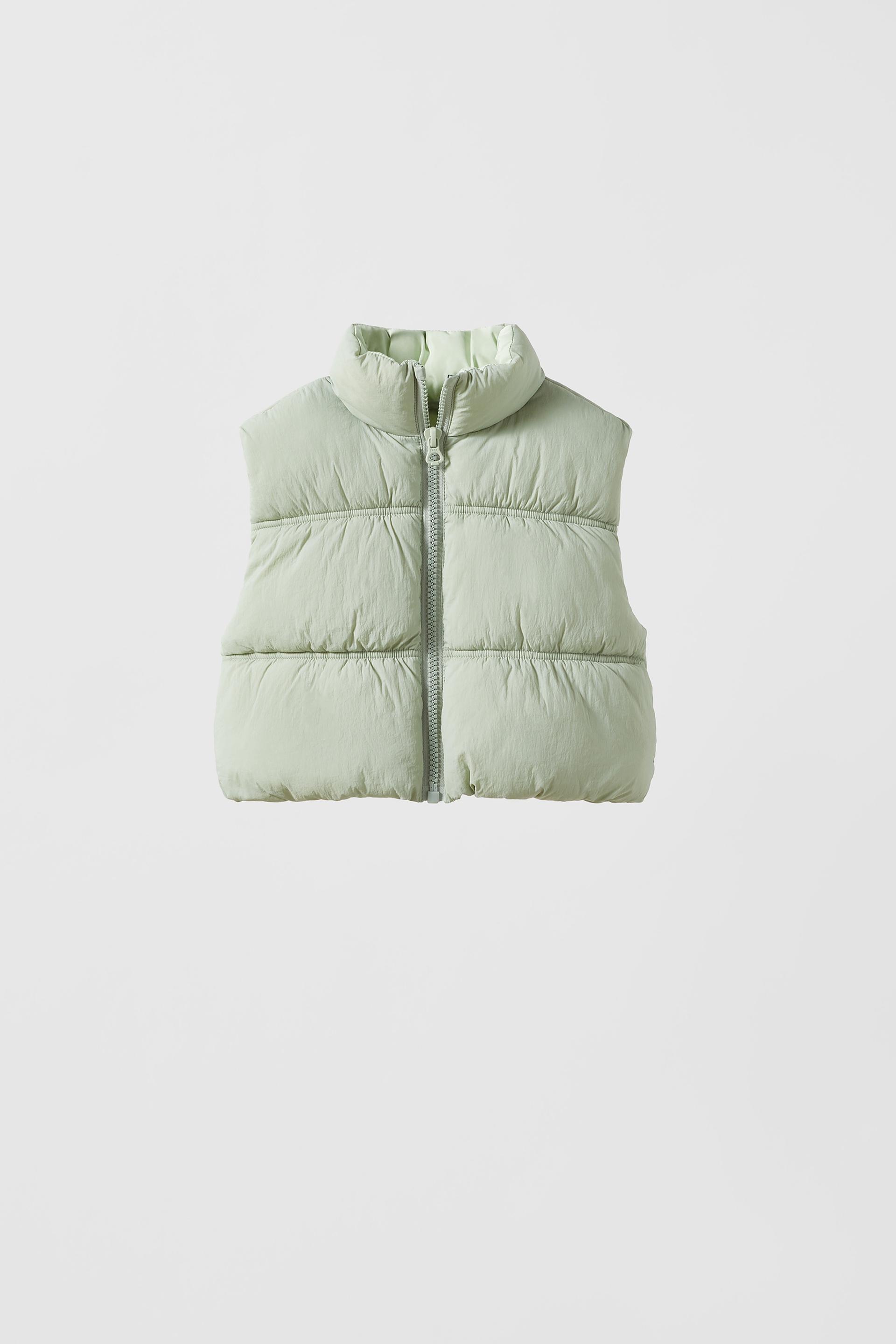 Cropped puffer gilet zara Clearance