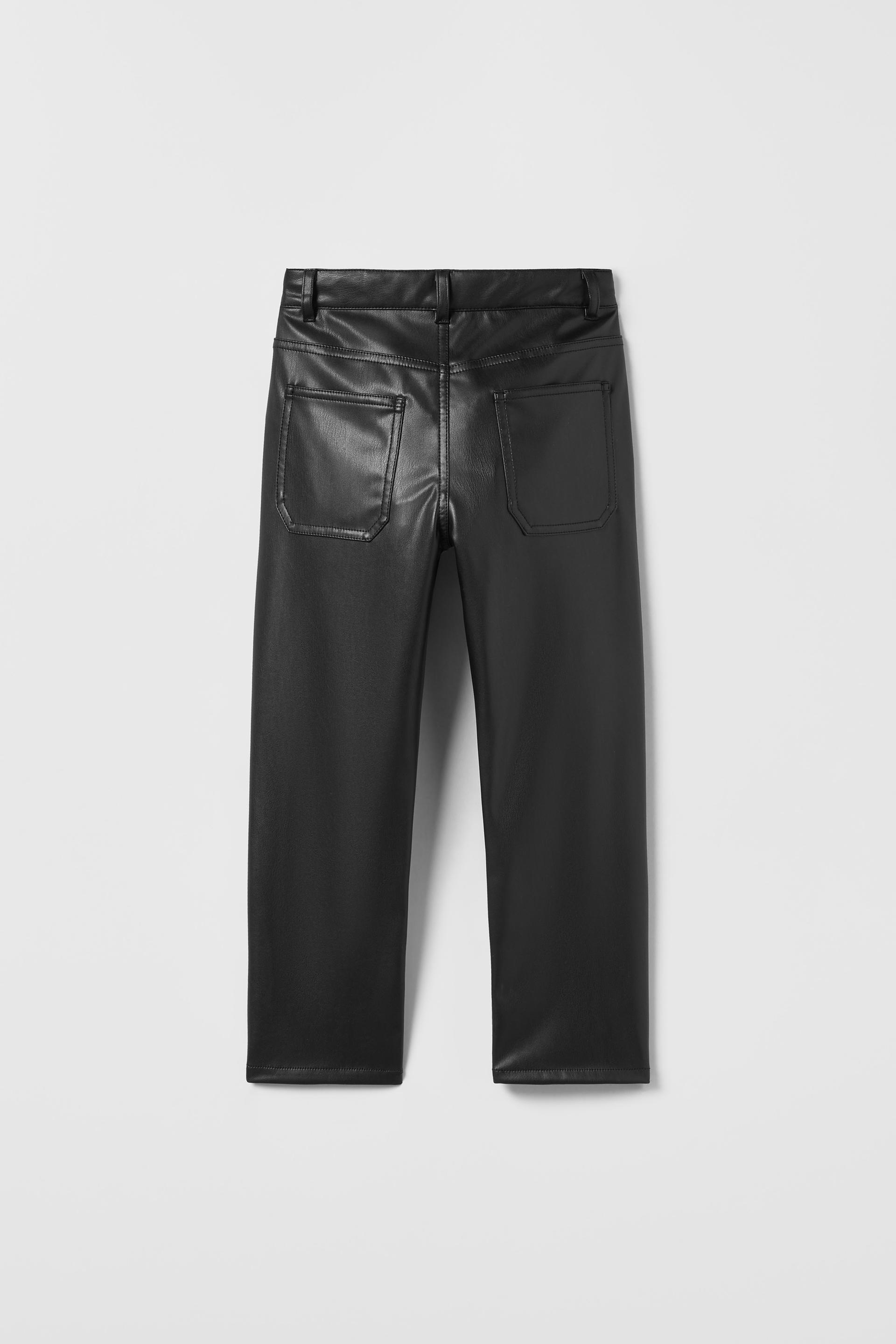 Full length faux leather pants zara Clearance