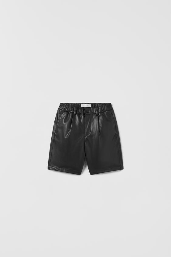 Zara shorts leather Clearance