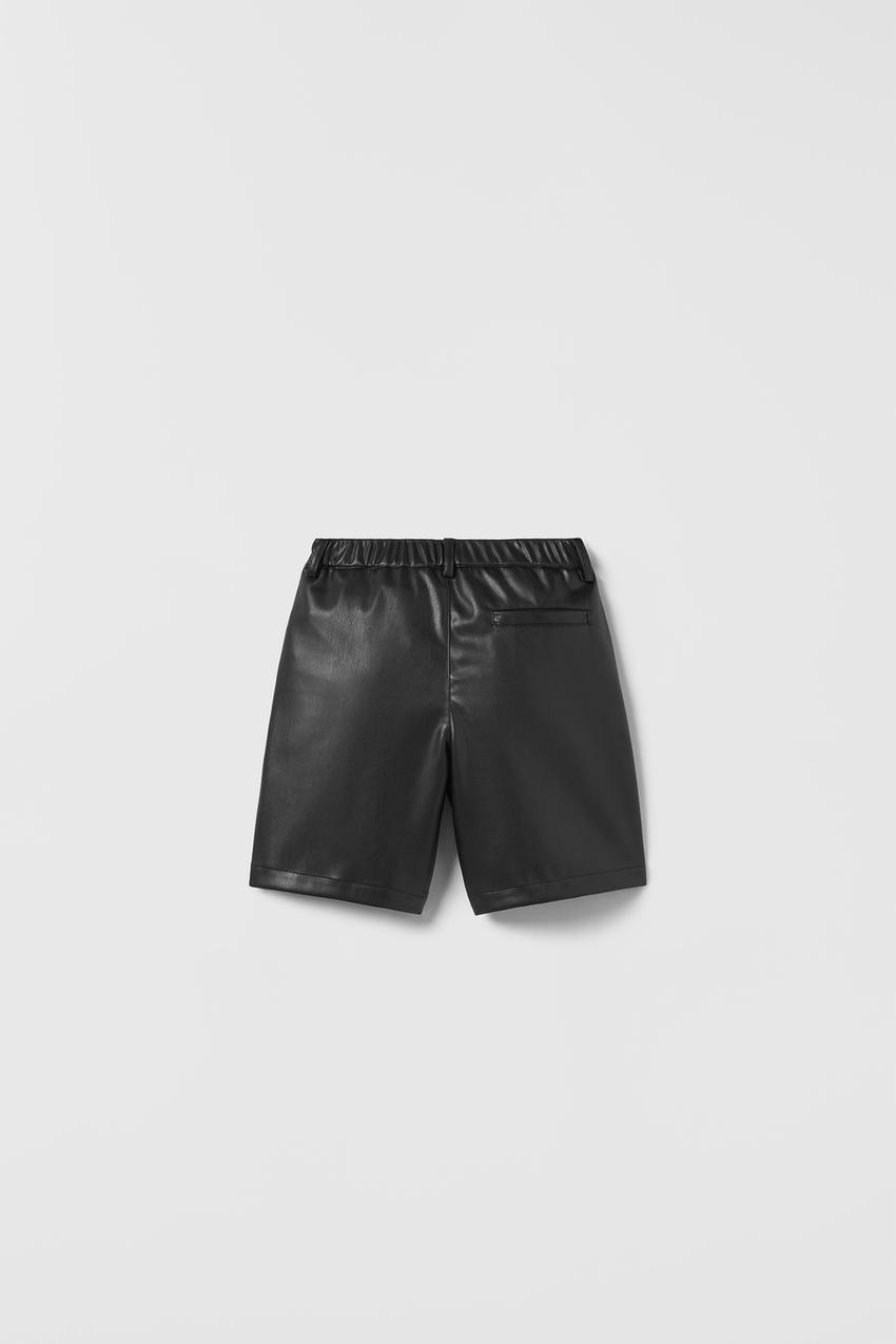 Leather bermuda shorts zara Clearance