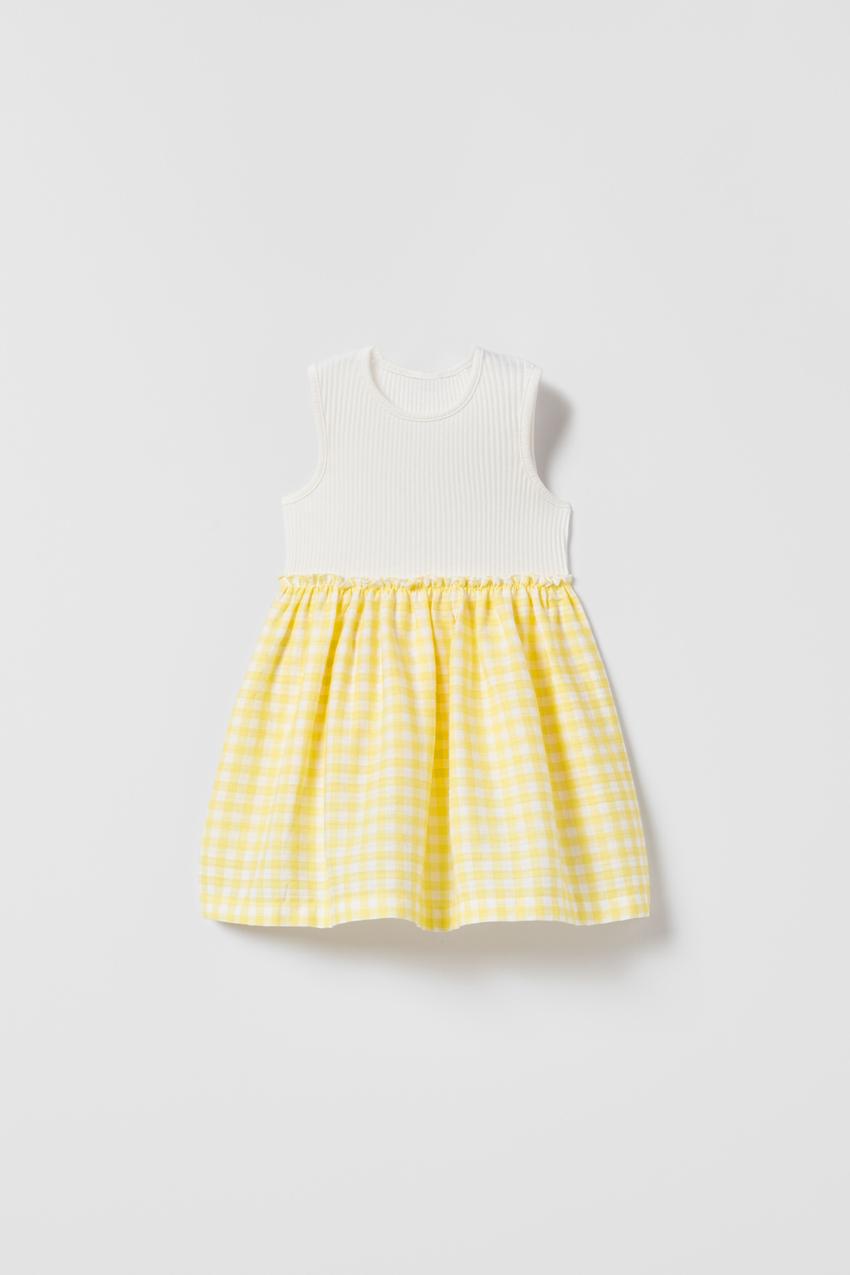 Yellow check dress zara Clearance
