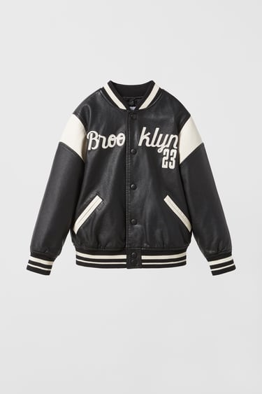 Image 0 of FAUX LEATHER BOMBER JACKET from Zara