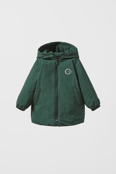 Image 0 of WATER-REPELLENT PARKA WITH SLOGAN from Zara
