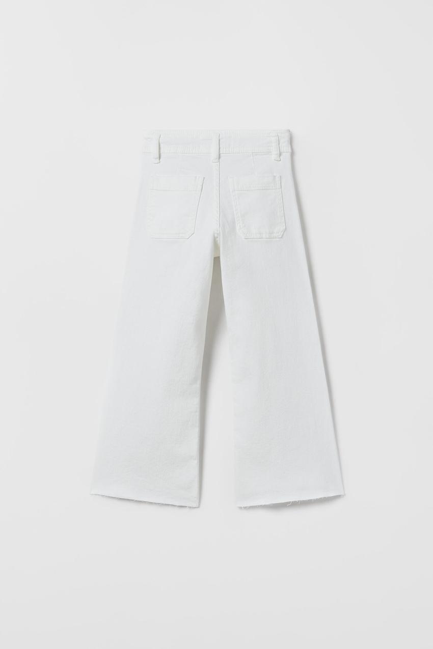 Zara white cropped flare jeans Clearance
